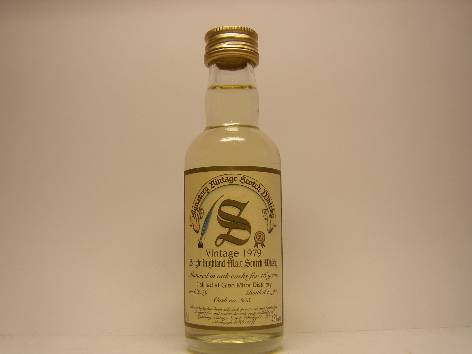 SHMSW 16yo 1979-1995 "Signatory" 5cl 43%vol